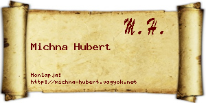 Michna Hubert névjegykártya